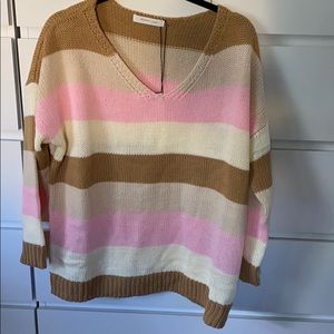 Pink lily size small striped sweater